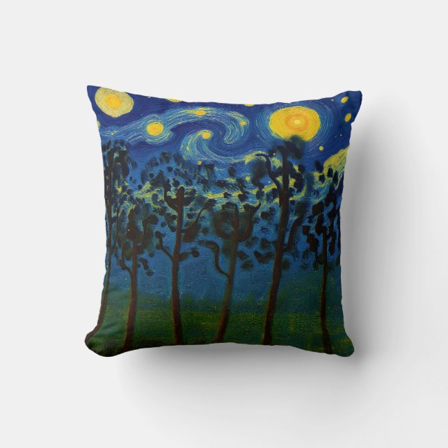 Coussin Echos de Forêt de l'Infinité - Un paysage forestie (Recto)