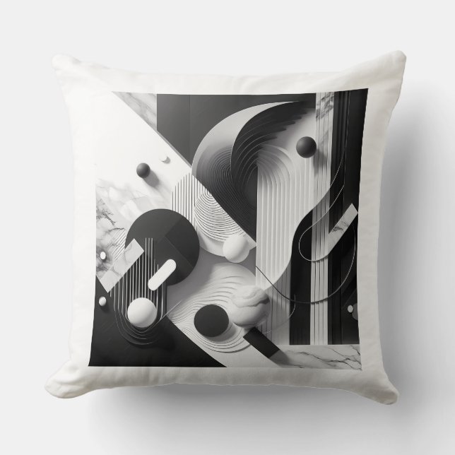 Coussin Échos de marbre de la géométrie silencieuse (Recto)