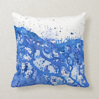 Coussin Éclaboussure bleue
