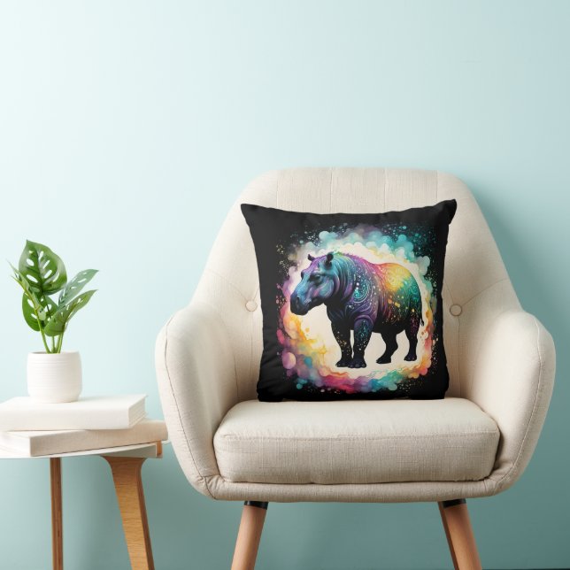 Coussin Éclaboussure de couleur d'hippopotame, (Chaise)