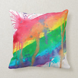 Coussin Éclaboussure de peinture d'arc-en-ciel