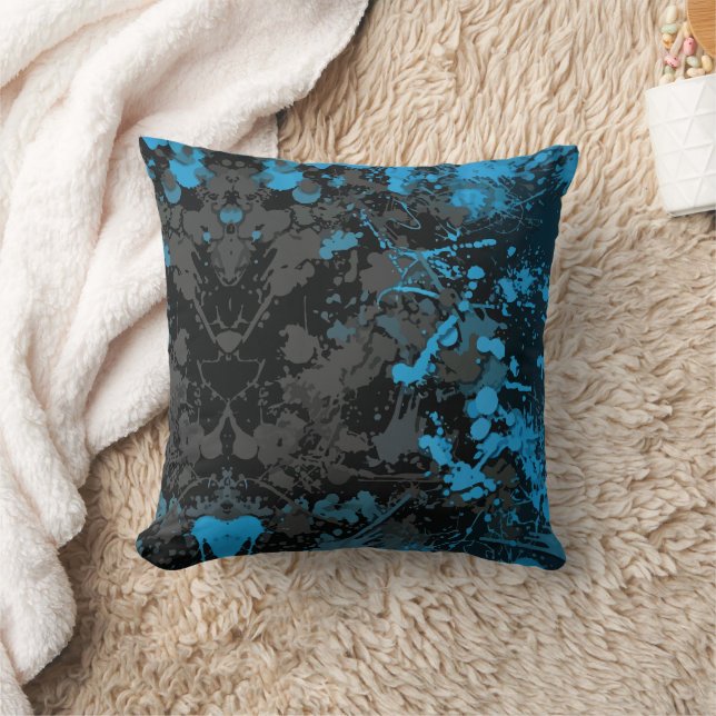 Coussin Éclaboussures, Lignes et Chaos Vibrant (Couverture)