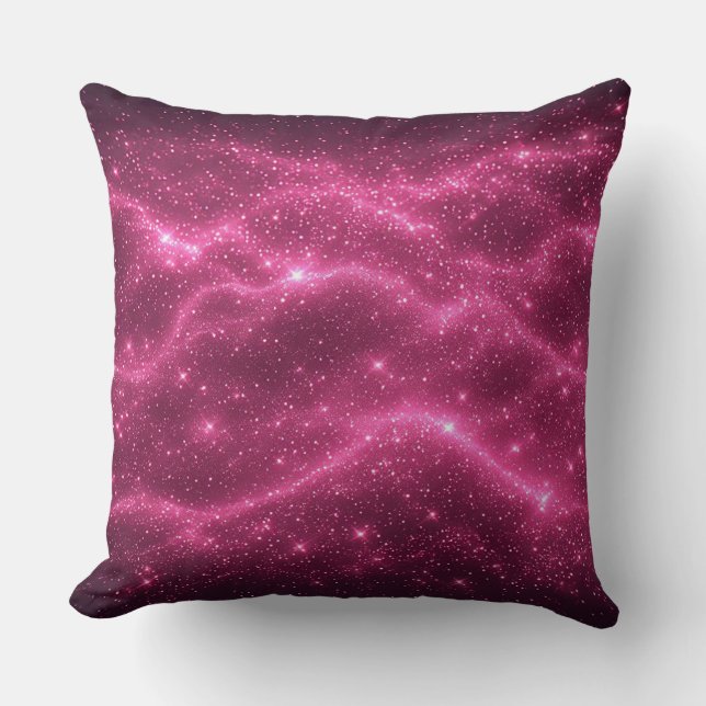 Coussin Éclair Électrique Violet Abstrait Cosmique (Recto)