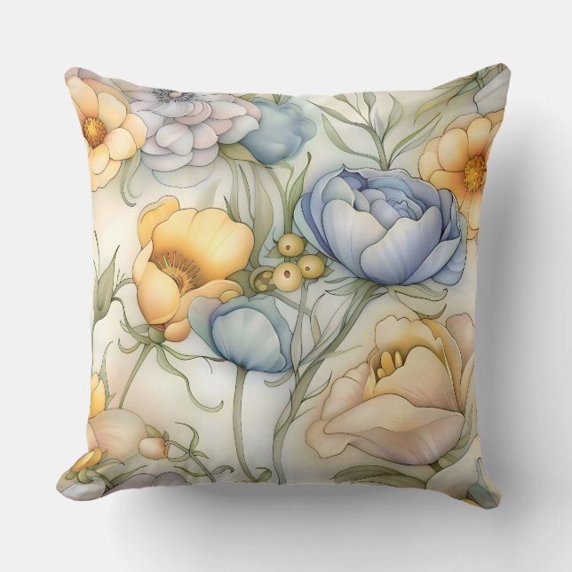 Coussin Éclairage pétal lunaire Botanique (Recto)