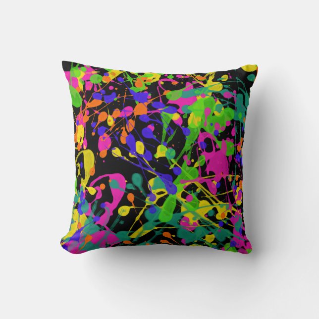 Coussin Éclat de peinture de nuit (Recto)