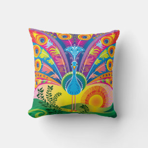 Coussin Éclat de queue de paon