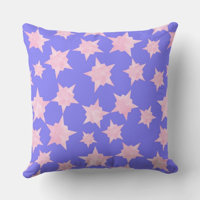 Coussin Éclatement cosmique rose (Verso)