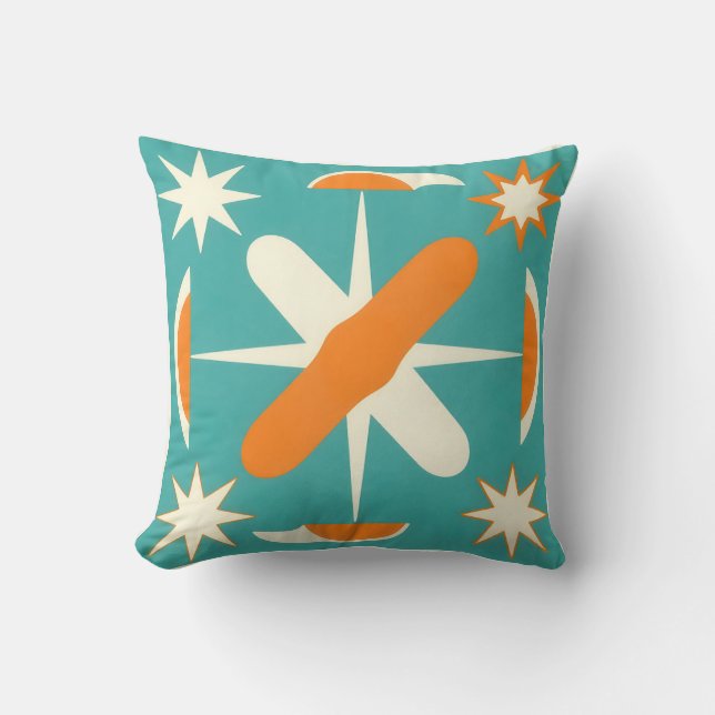 Coussin Éclatement Stellaire Atomique Moderne du Milieu du (Recto)