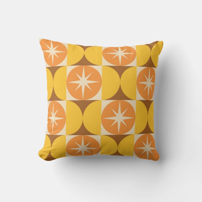 Coussin Éclats de starburst de milieu de siècle sur des ce (Recto)