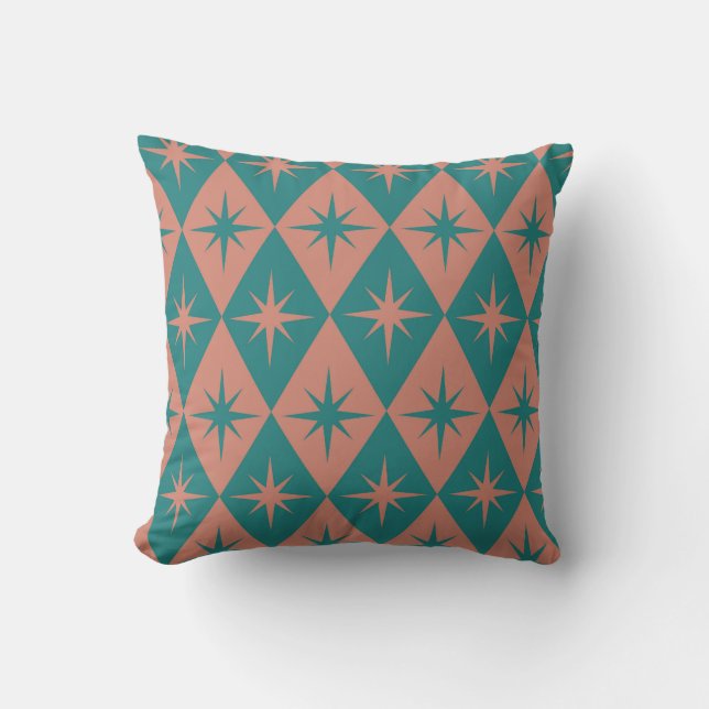 Coussin Éclats d'étoiles de milieu de siècle sur diamants  (Recto)