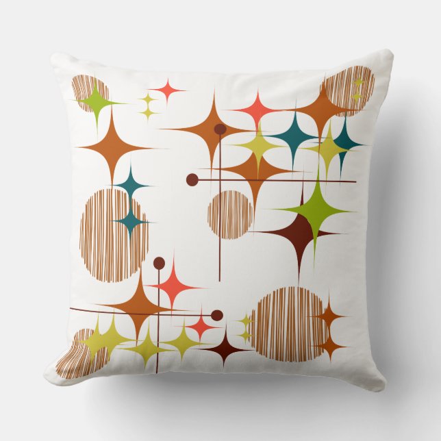 Coussin Éclats d'étoiles et globes de style moderne du mil (Recto)