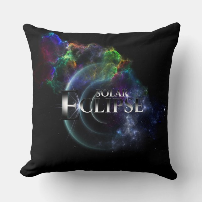Coussin Éclipse solaire Espace Art Fractal (Recto)