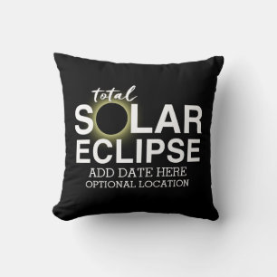 Coussin Éclipse solaire totale - ajouter une date et un em
