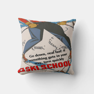 Coussin École de ski comique