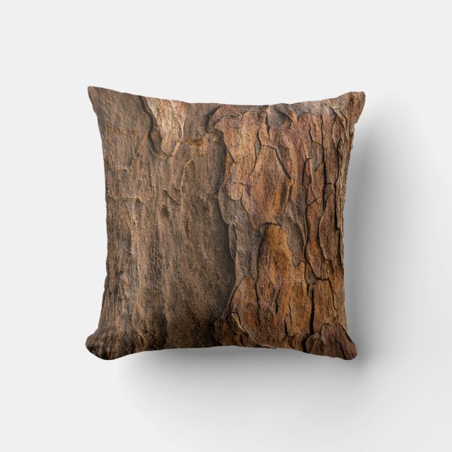 Coussin écorce d'arbre Brown en photo closeup (Recto)