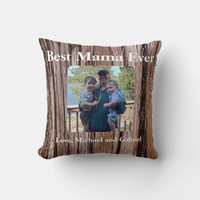 Coussin Écorce de cèdre rustique, arbre naturel extérieur  (Recto)