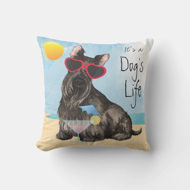 Coussin Écossais Terrier d'été (Recto)