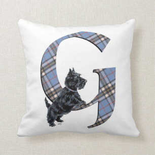 Coussin écossais Terrier Monogram G