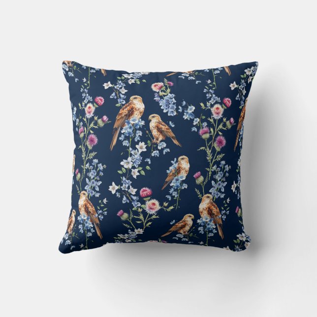 Coussin Ecosse Aigle Chardon Bluebell modèle floral (Verso)