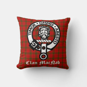 Coussin Ecosse Clan MacNab Crest Badge et Tartan