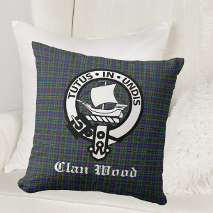 Coussin Ecosse Clan Wood Crest & Tartan