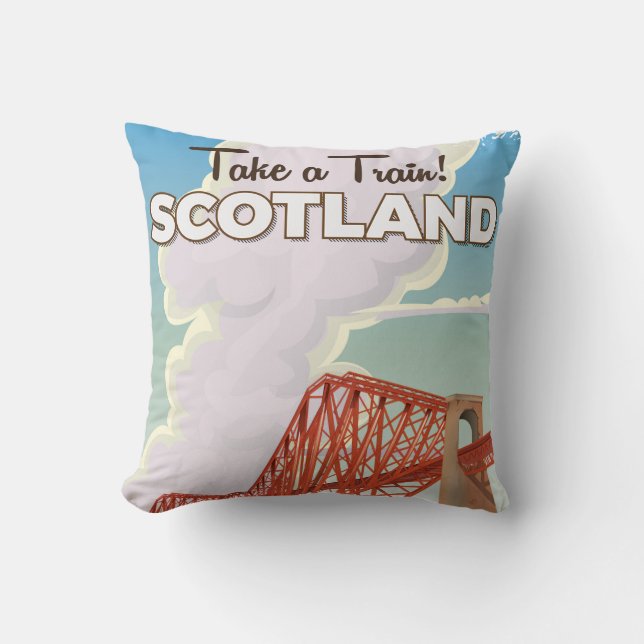 Coussin Ecosse Quatrième pont affiche Voyage. (Recto)