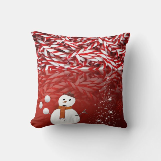 Coussin Écouteur de Noël Snowman Pepperment (Recto)