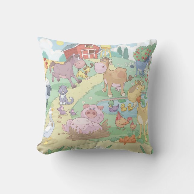 Coussin Écouteurs de coton de catégorie A et animaux de la (Recto)