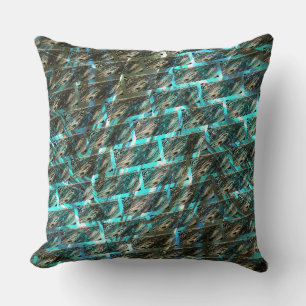 Coussin Ecran Brown teintée, quadrillage cyanique ou style