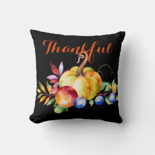 Coussin Écran Citrouille Thanksgiving Watercolor