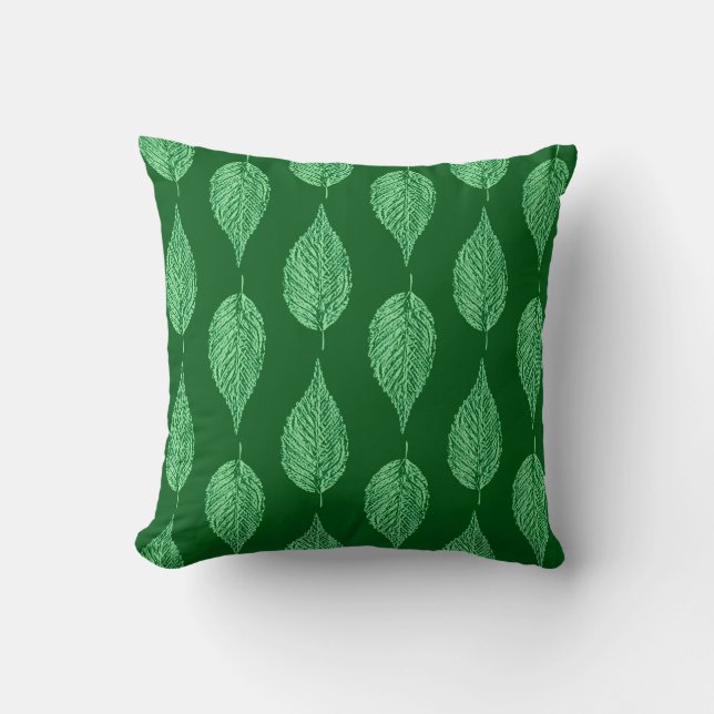 Coussin Écran en feuille de hêtre imprimé, vert émeraude p (Recto)