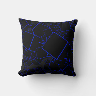 Coussin Écrans carrés noirs et bleus