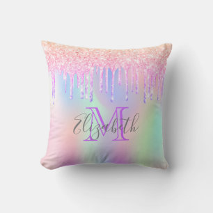 Coussin Écrans holographiques rose violet