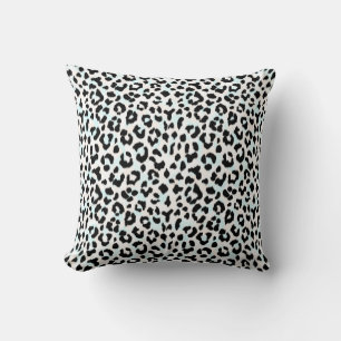 Coussin Écriture chic de guépard noir et blanc