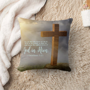 Coussin Écriture croisée en bois double face