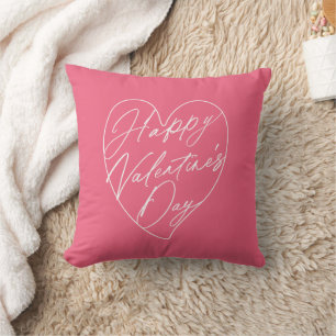 Coussin Écriture de la Saint-Valentin en conception cardia