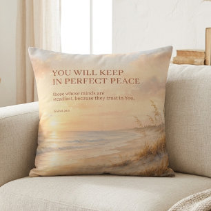 Coussin Écriture de plage Isaïe 26:3 Paix Parfaite Foi