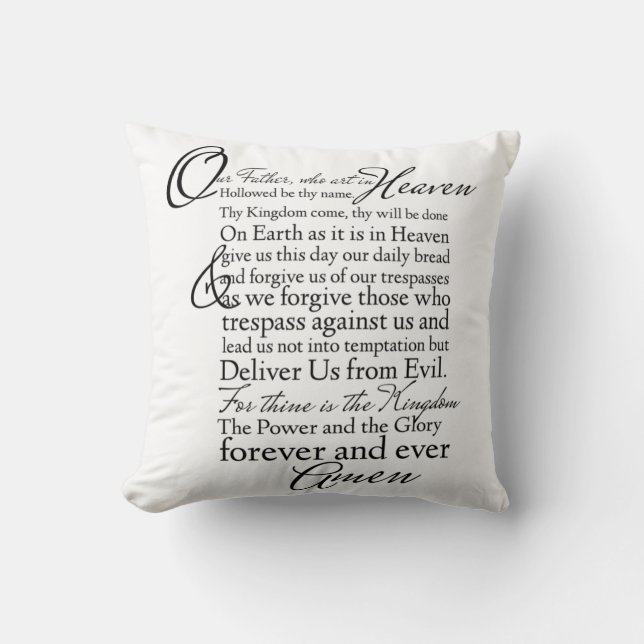 Coussin Écriture de prière des seigneurs Bible Verse Couss (Recto)