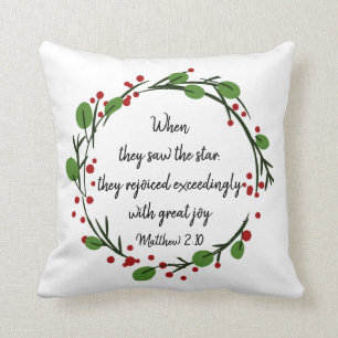 Coussin Écriture inspirée de Noël chrétien