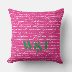 Coussin Écriture manuscrite Couple INITIALS Love Story Pre