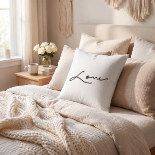 Coussin Écriture manuscrite élégante noir blanc