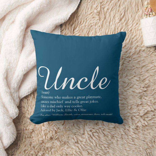 Coussin Écriture moderne élégante de citation cool Oncle (Couverture)