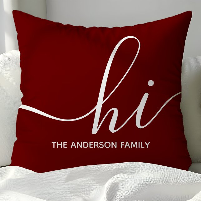 Coussin Écriture personnalisée Bourgogne Hi  (Créateur téléchargé)