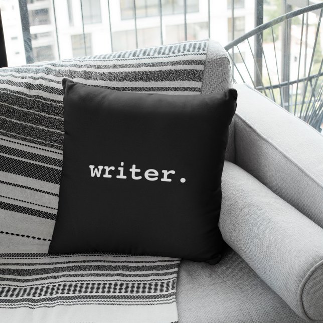 Coussin Écrivain noir (Customize to change text size, style or color.)