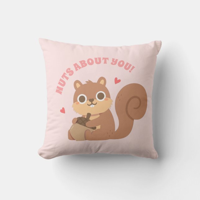 Coussin Écrous Mignons Fou De Toi Amusant Pun D'amour (Recto)