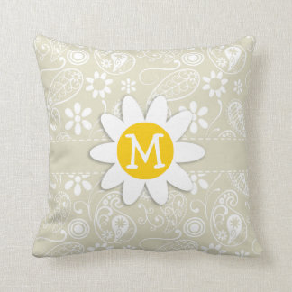 Coussin Ecru Paisley; Floral; Faisy