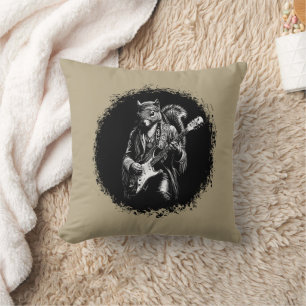 Coussin Écureuil à guitare psychédélique - Rock vintage dr