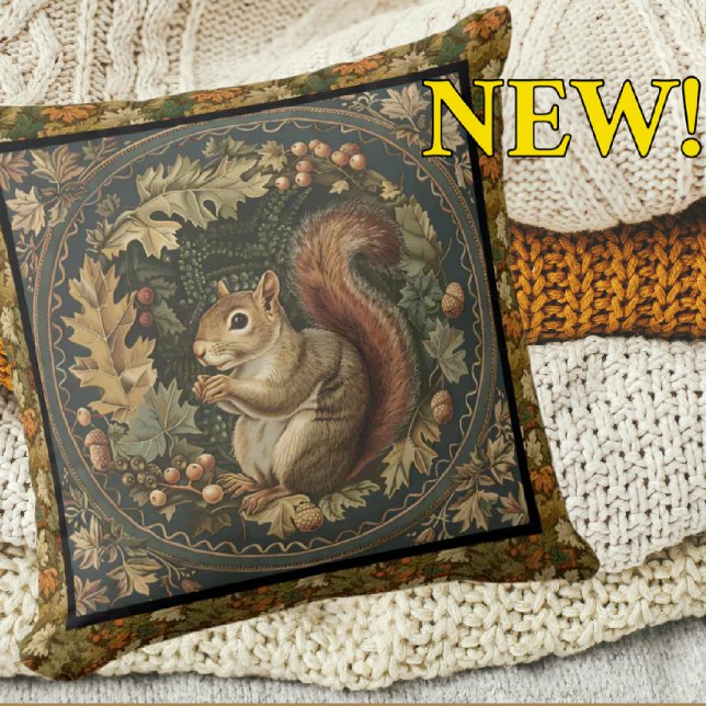 Coussin Écureuil d'automne de William Morris Feuilles d'au (William Morris this fall!)