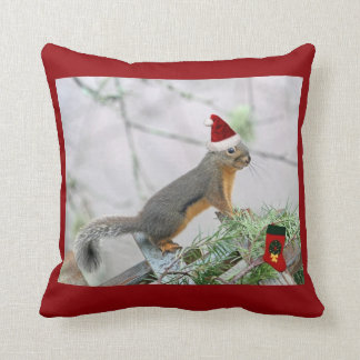 Coussin Écureuil de Noël avec le bas de Noël