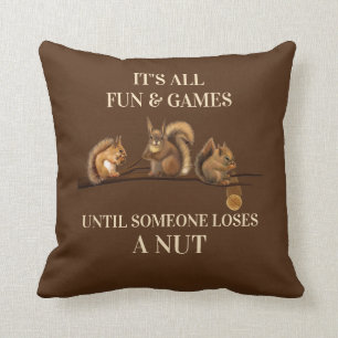 Coussin Écureuil Drôle Tout Amusement & Jeux Jusqu